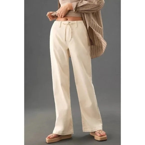 PAIGE Pants - NWT PAIGE Carly Waistband Tie Warm Ecru sz 32